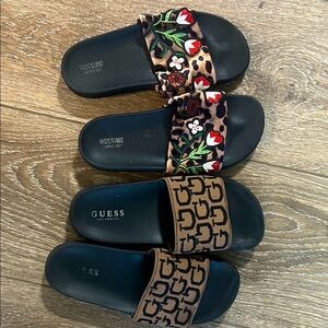 Mossimo Supply Co. Women's Black and Brown Slide Sandals